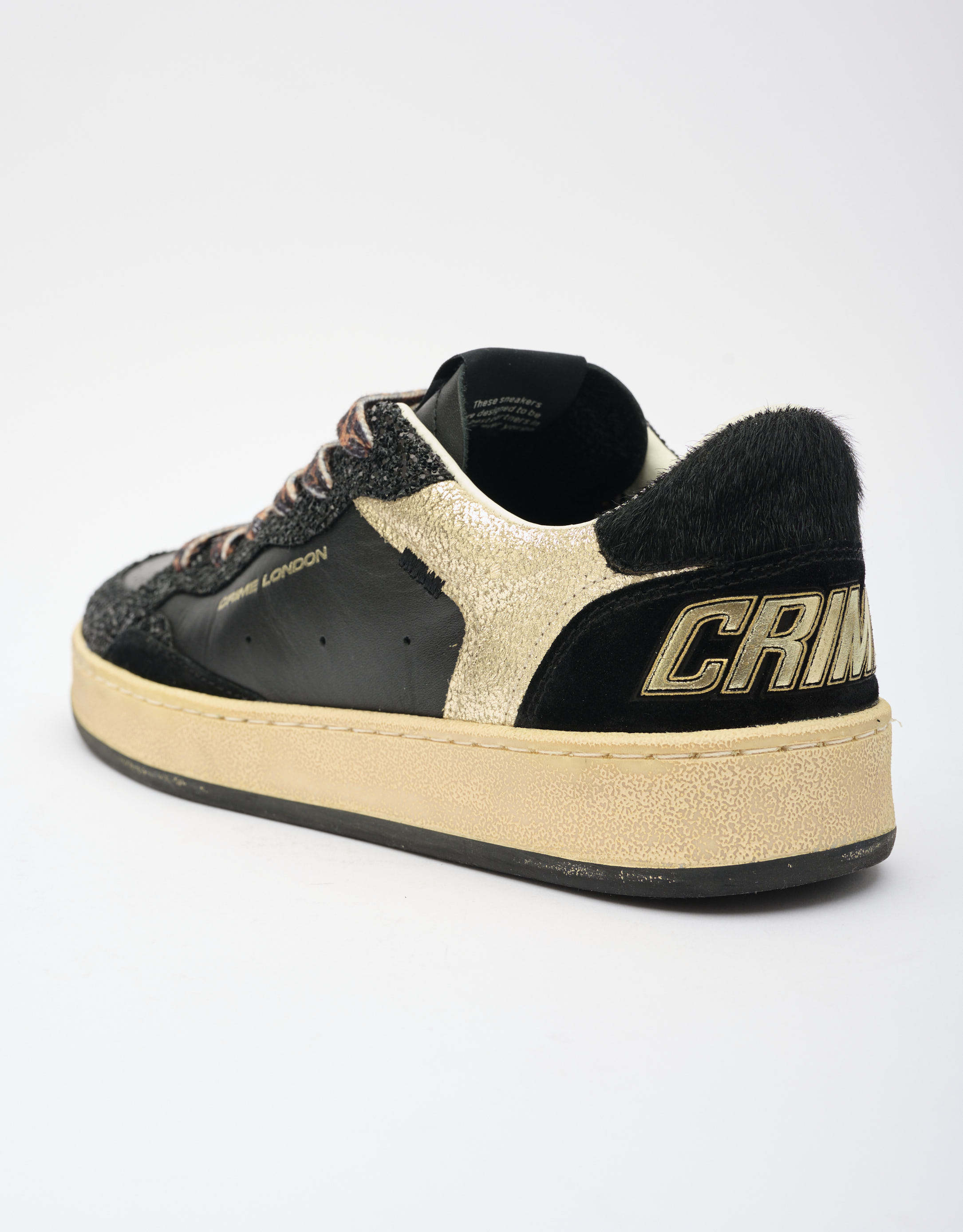 נעלי נשים - Crime London - סניקרס IGGY - שחור   זהב3