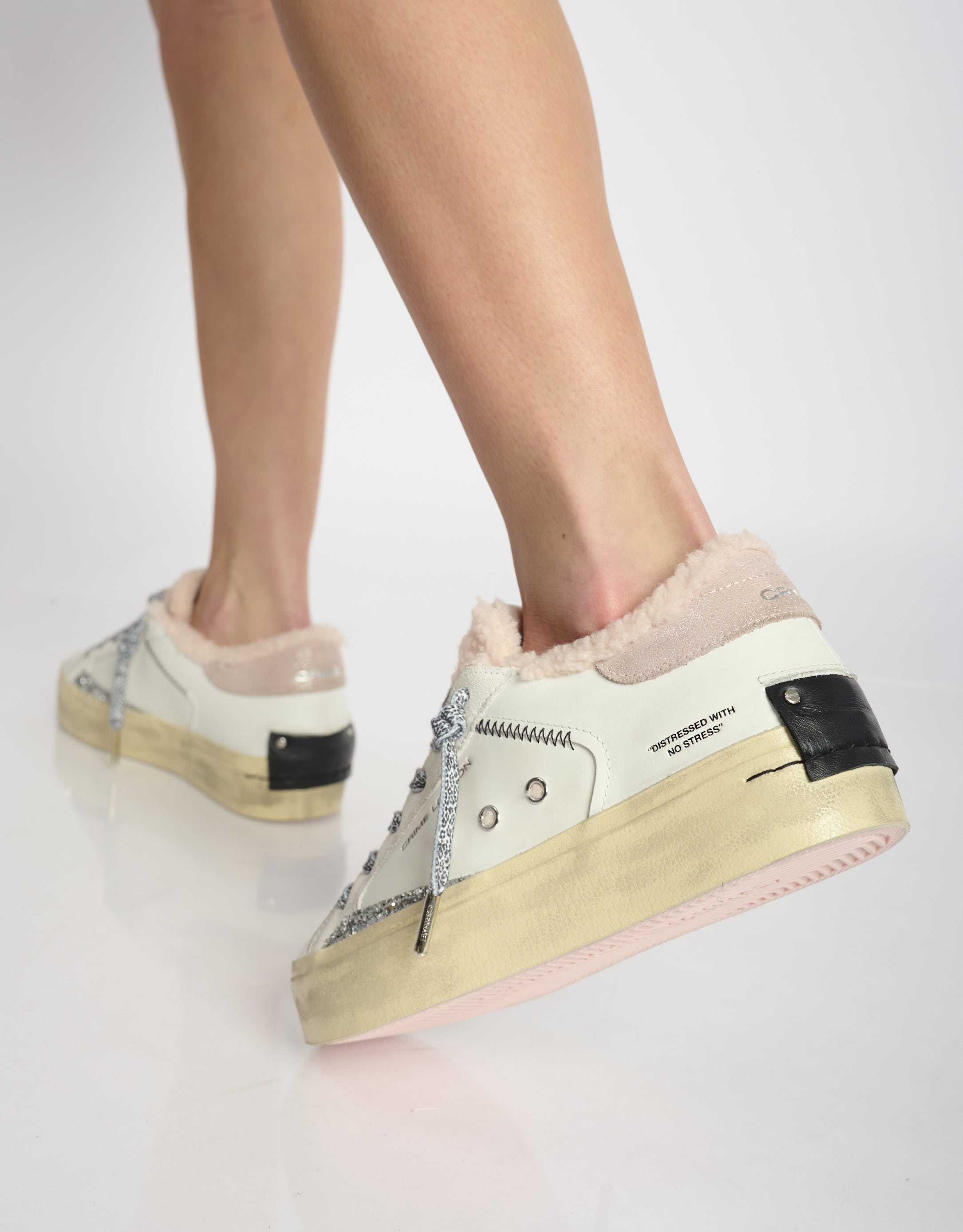 נעלי נשים - Crime London - סניקרס AGNES פלטפורמה - לבן4