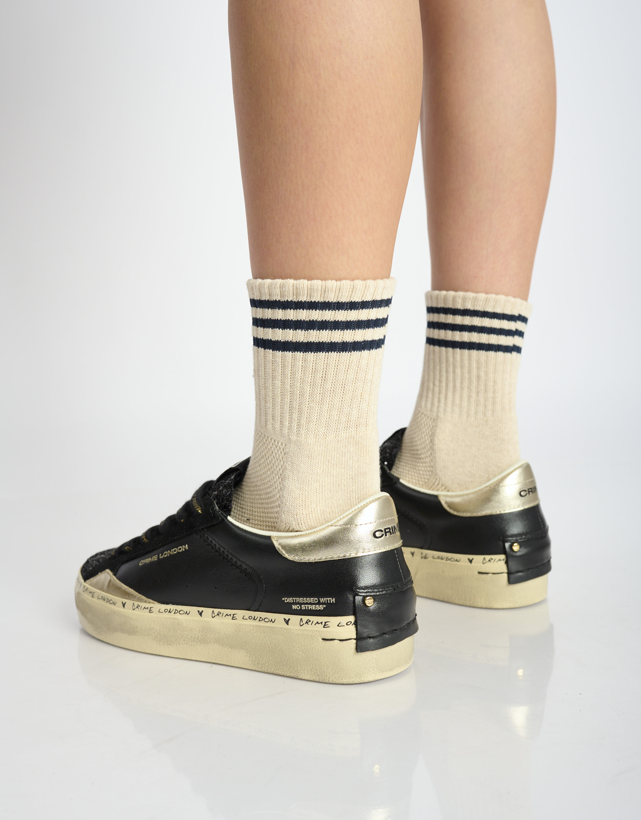 נעלי נשים - Crime London - סניקרס AGNES פלטפורמה - שחור4