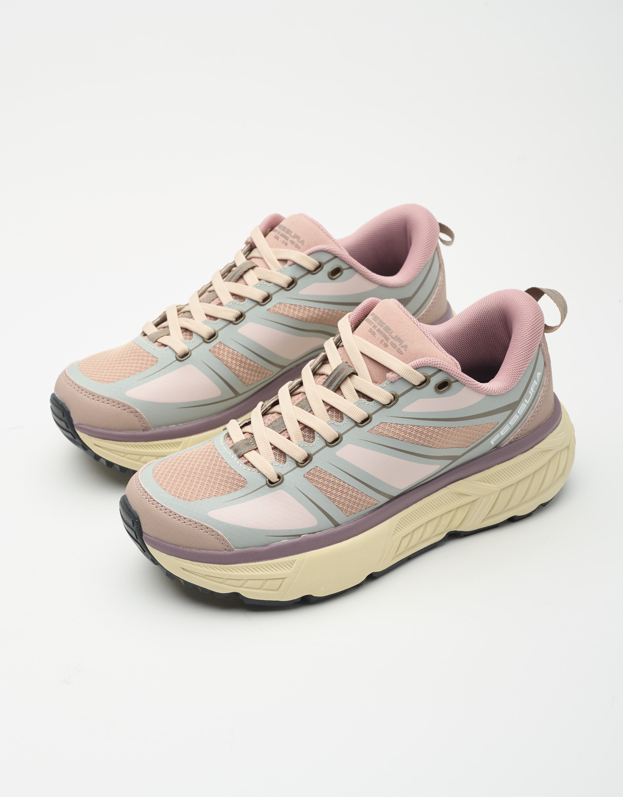 נעלי נשים - Fessura - סניקרס TRAIL SBL - ורוד   אפור1