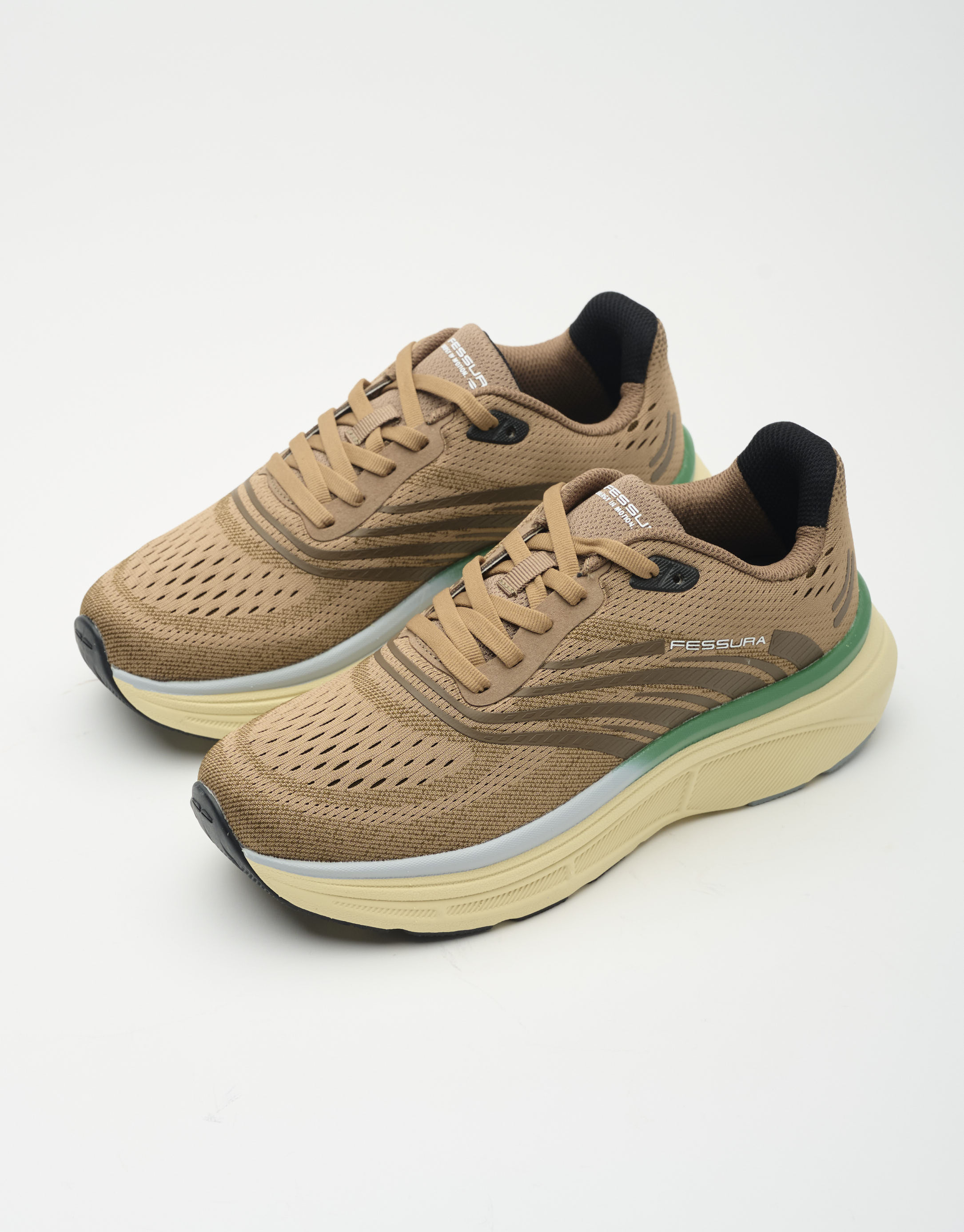 נעלי נשים - Fessura - סניקרס SPEED - חום בהיר2