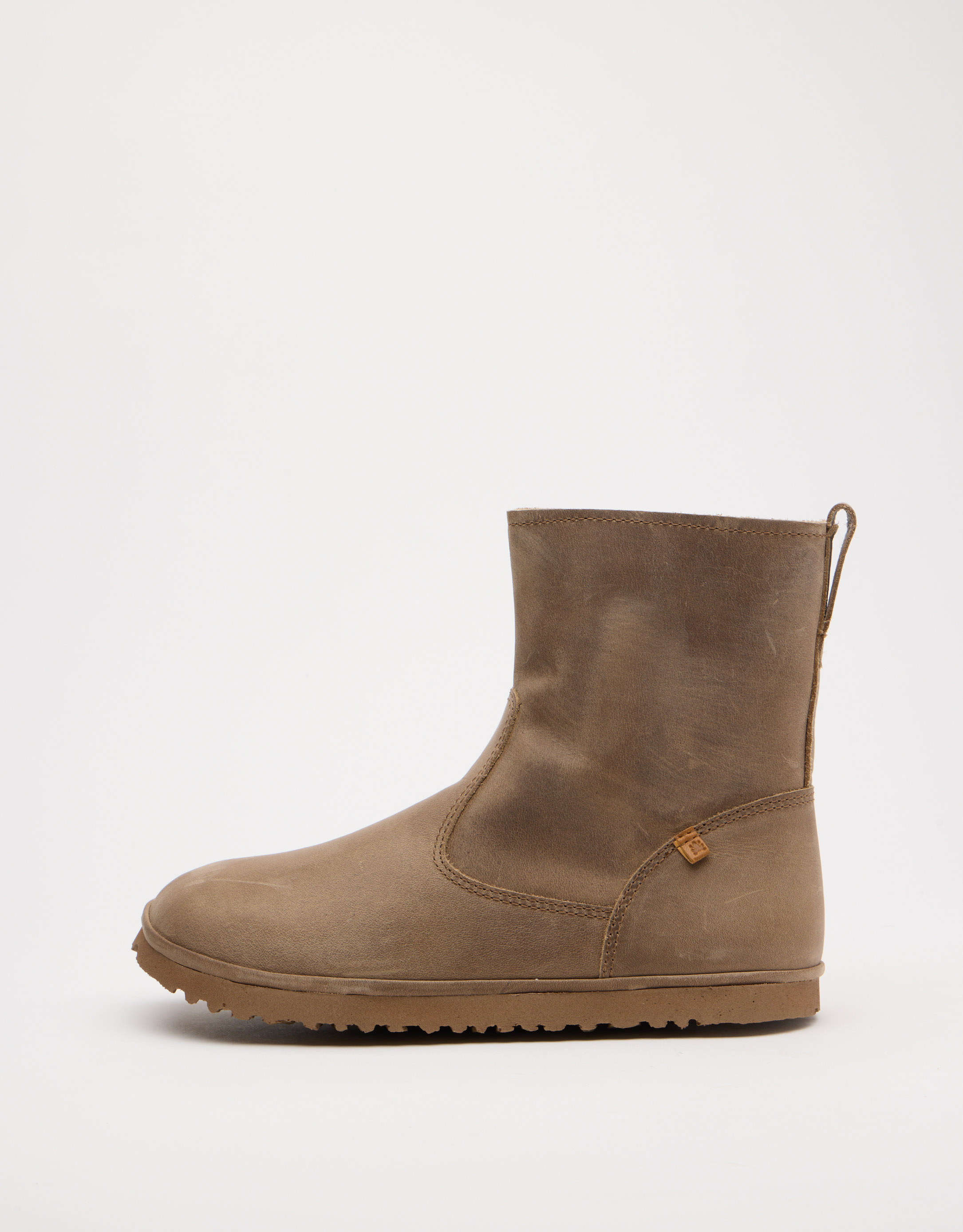 נעלי נשים - El Naturalista - מגפוני עור עם פרווה TRIBU - אפור חום3