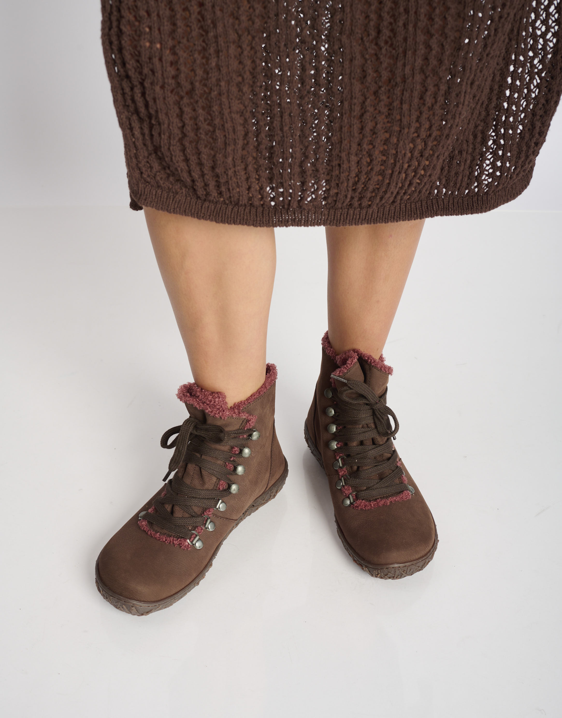 נעלי נשים - El Naturalista - מגפוני  שרוכים NIDO ELLA - חום כהה3