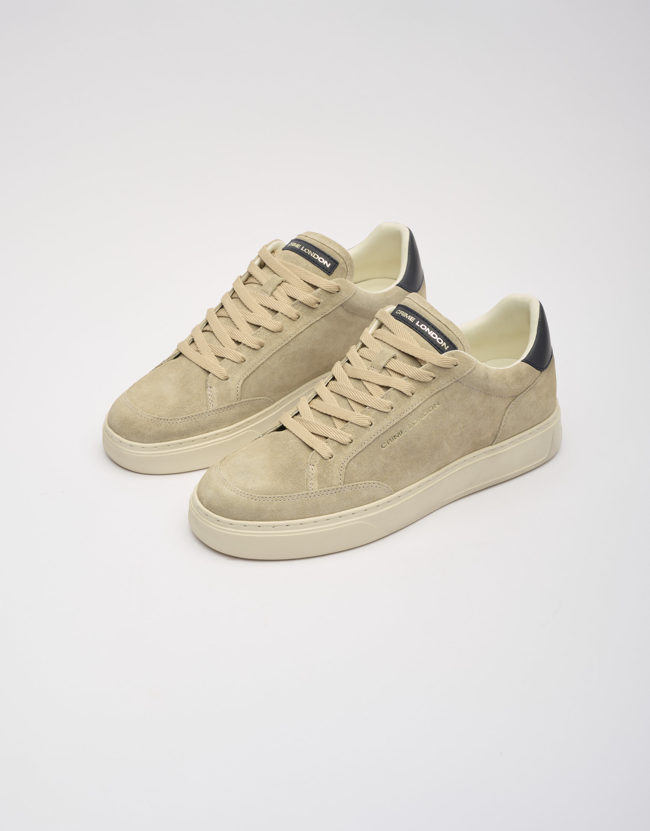 נעלי גברים - Crime London - סניקרס זמש BOB - בז'2