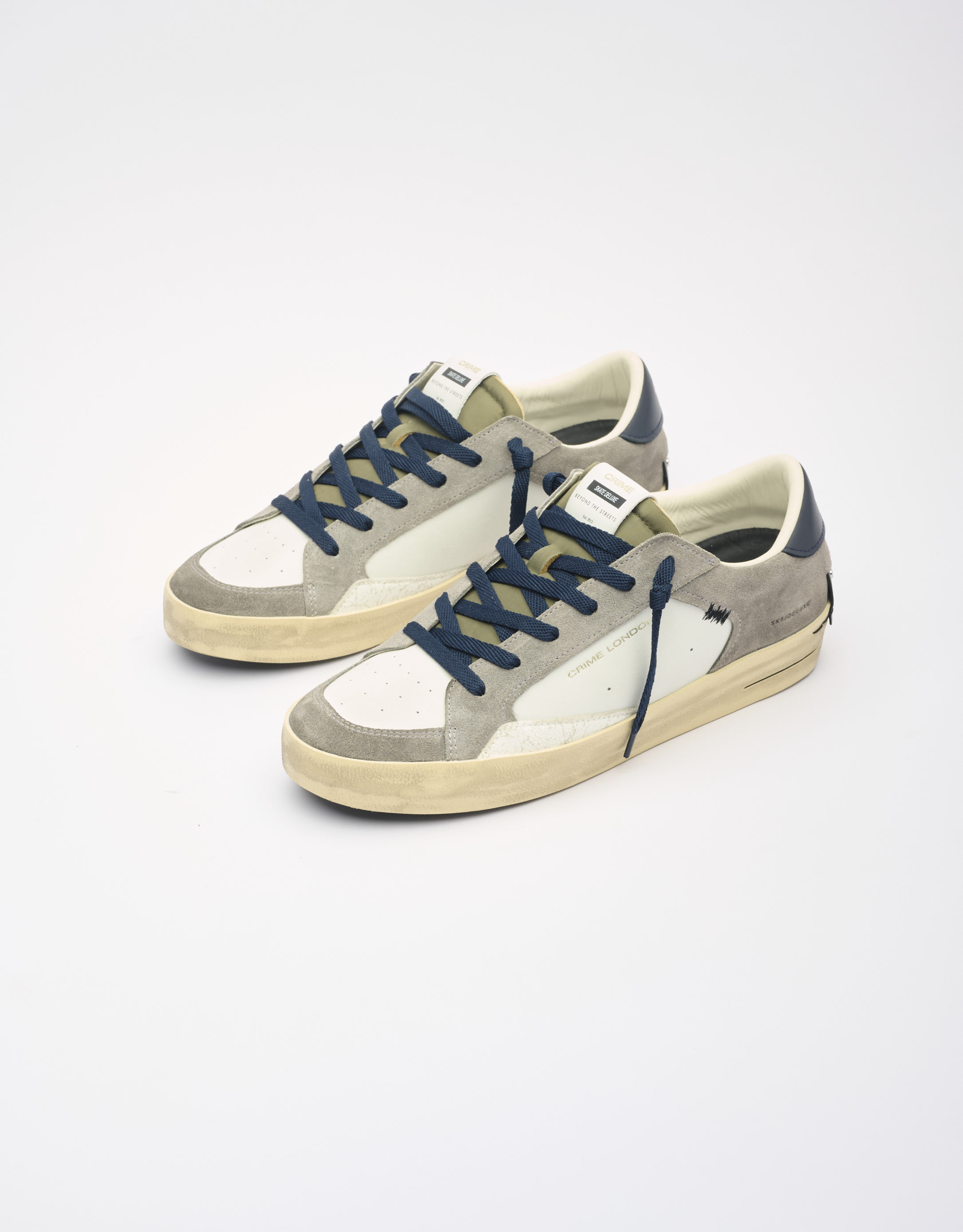 נעלי גברים - Crime London - סניקרס ALBIE - לבן   אפור2