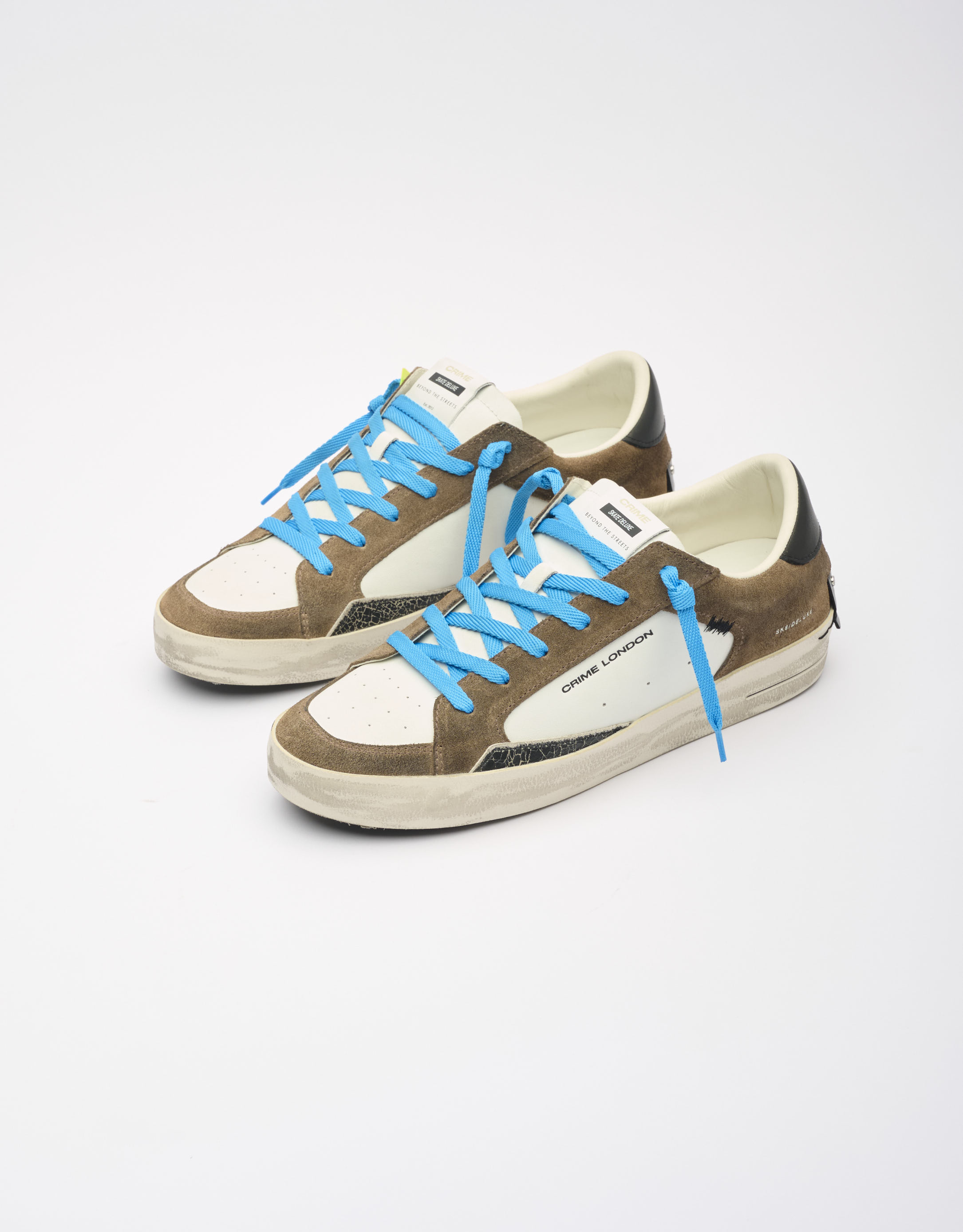 נעלי גברים - Crime London - סניקרס ALBIE - חום   לבן2