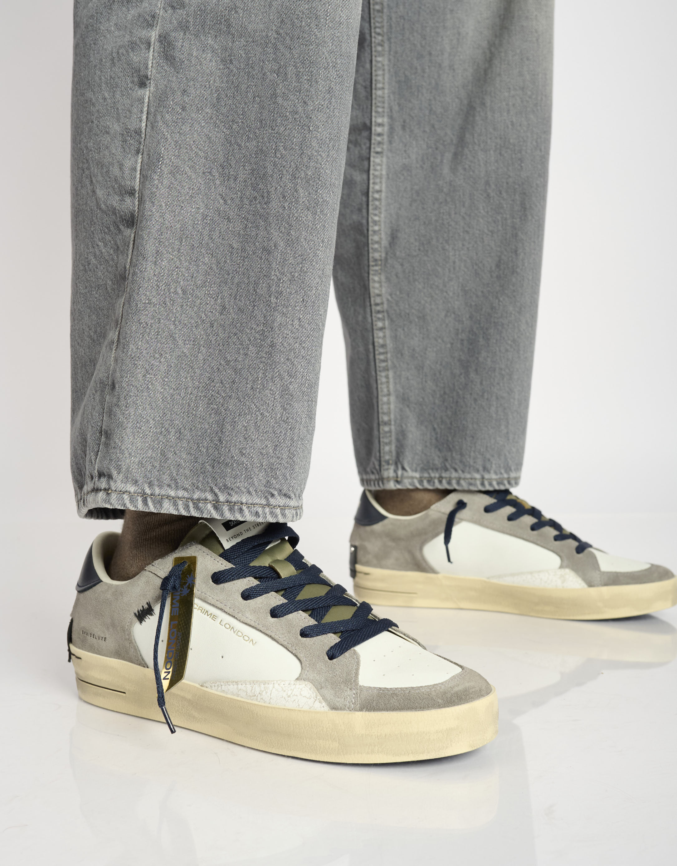 נעלי גברים - Crime London - סניקרס ALBIE - לבן   אפור3