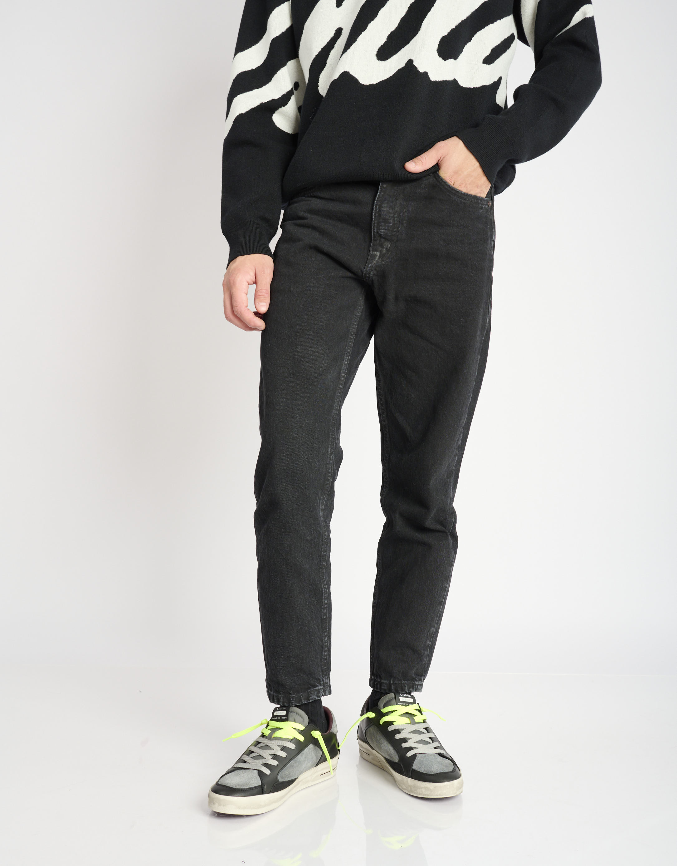 נעלי גברים - Crime London - סניקרס ALBIE - שחור אפור3