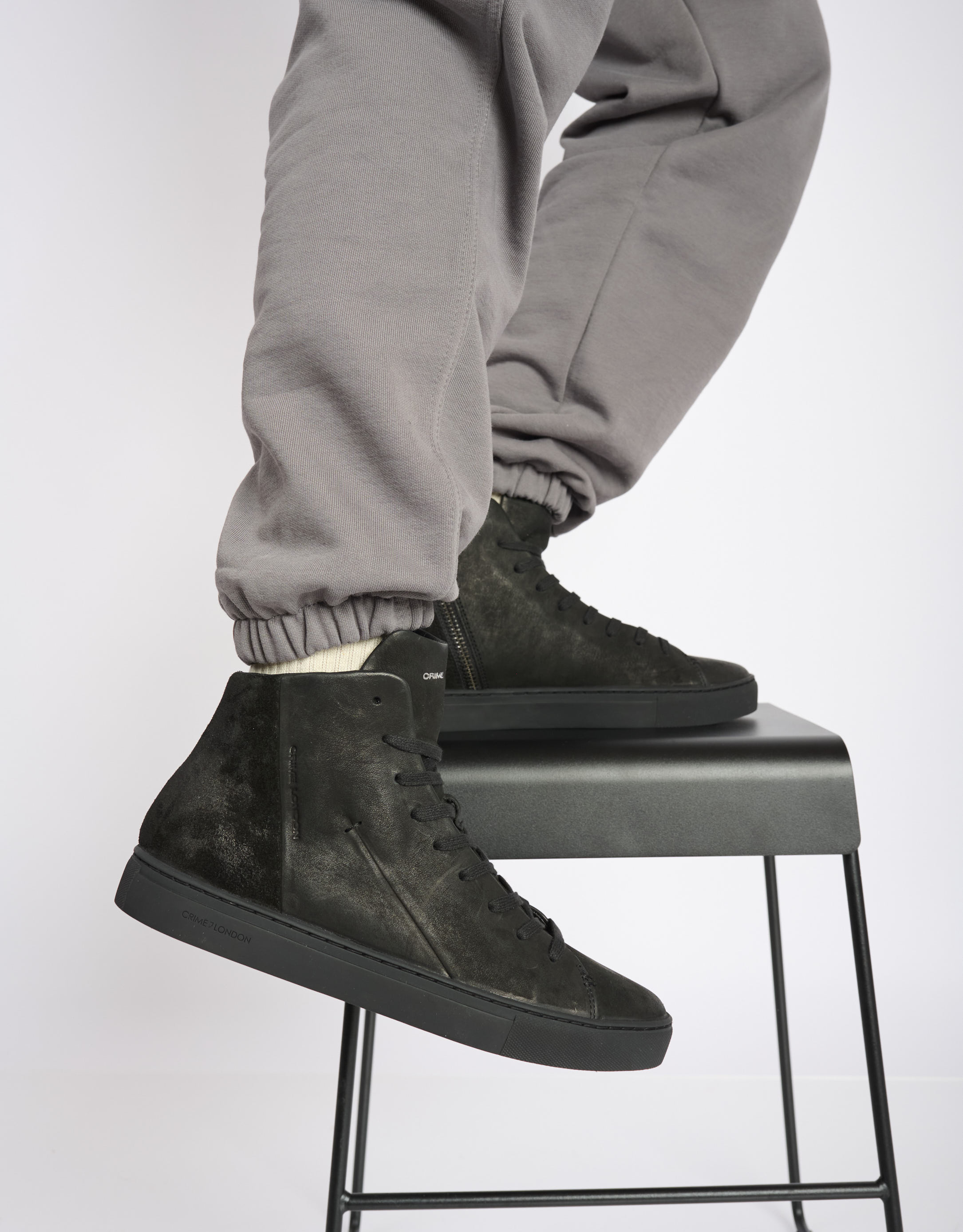 נעלי גברים - Crime London - סניקרס גבוהות KANE - שחור1