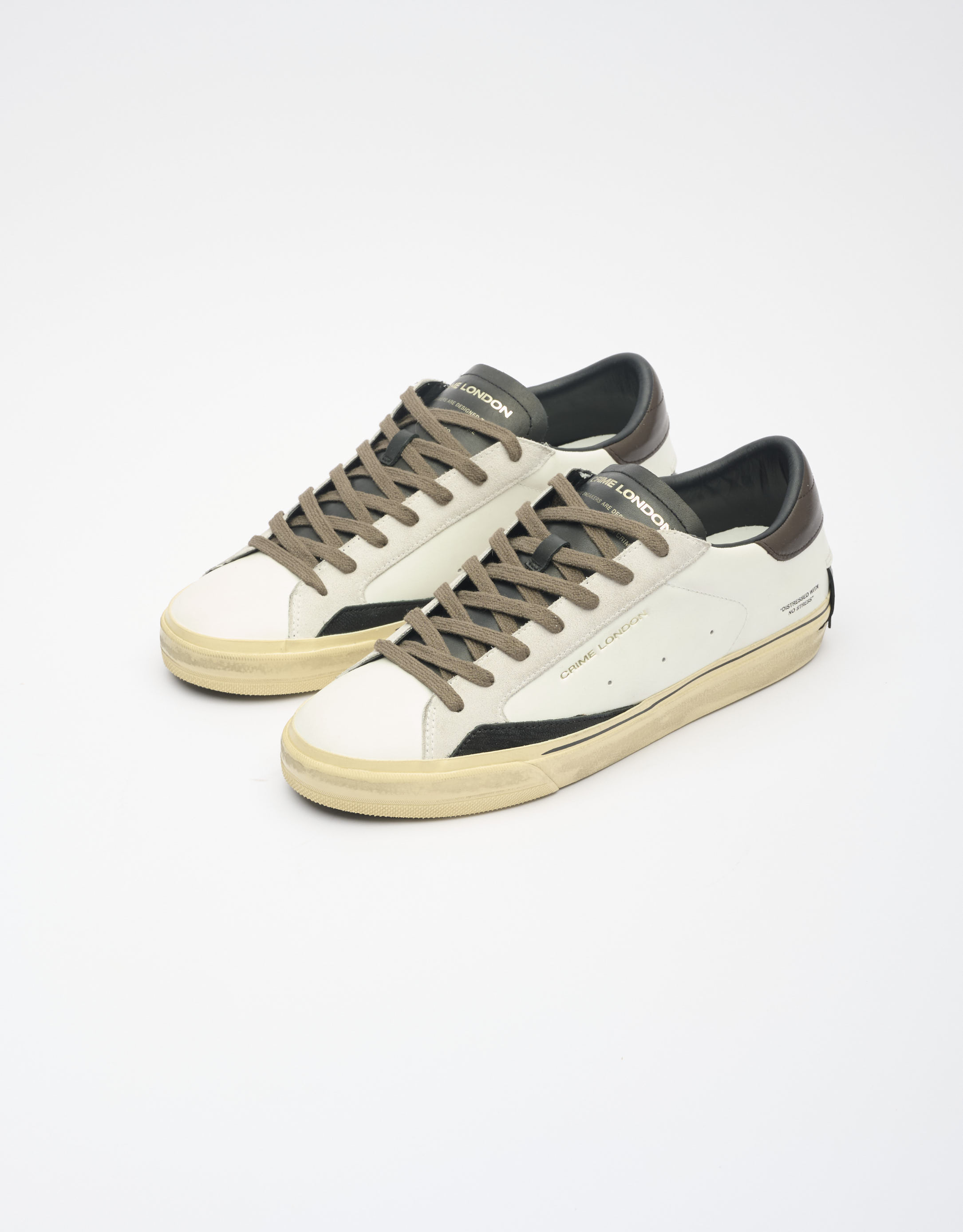 נעלי גברים - Crime London - סניקרס TOMMY - לבן   שחור1