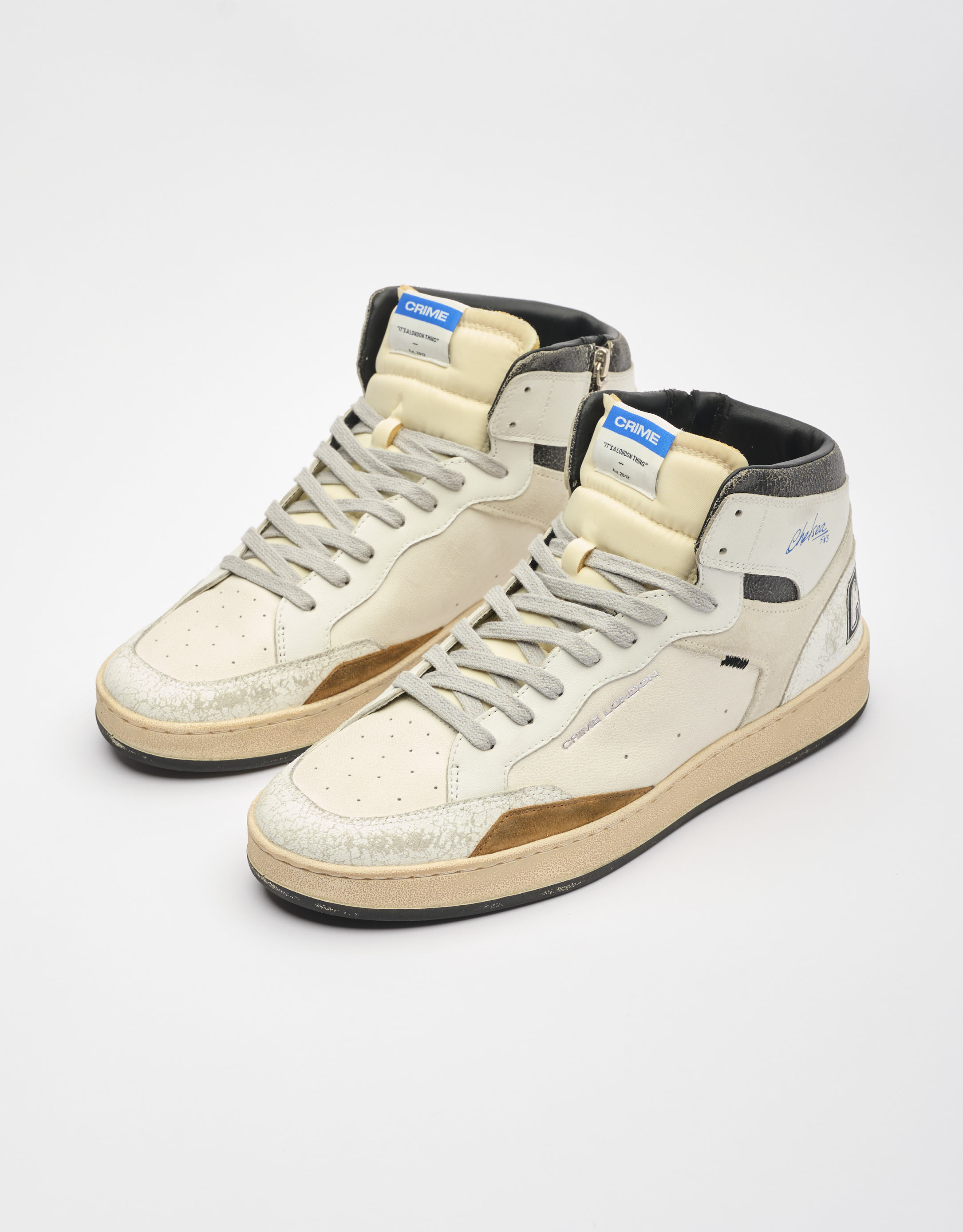 נעלי גברים - Crime London - סניקרס גבוהות LENNOX - לבן2
