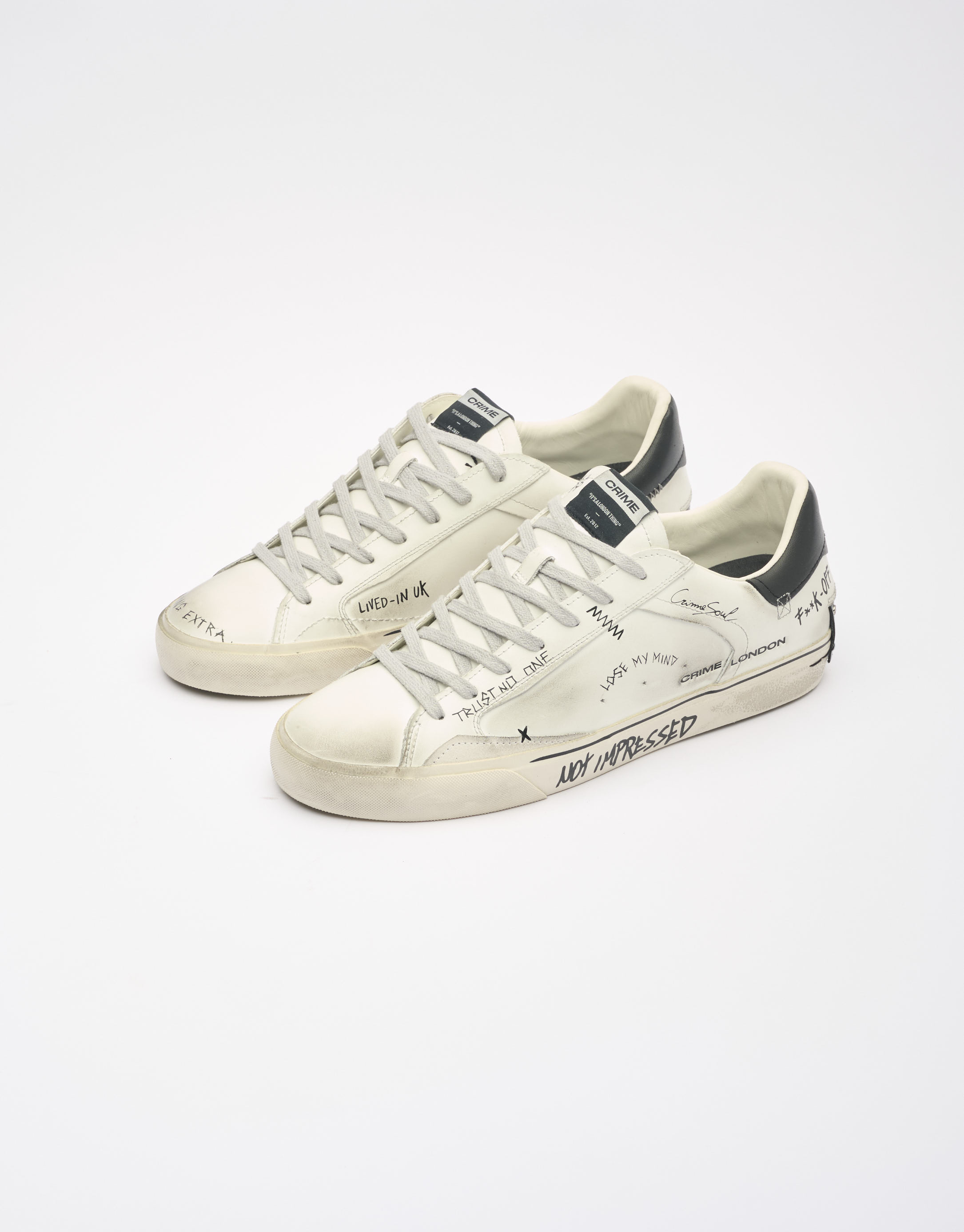 נעלי גברים - Crime London - סניקרס TOMMY - לבן2