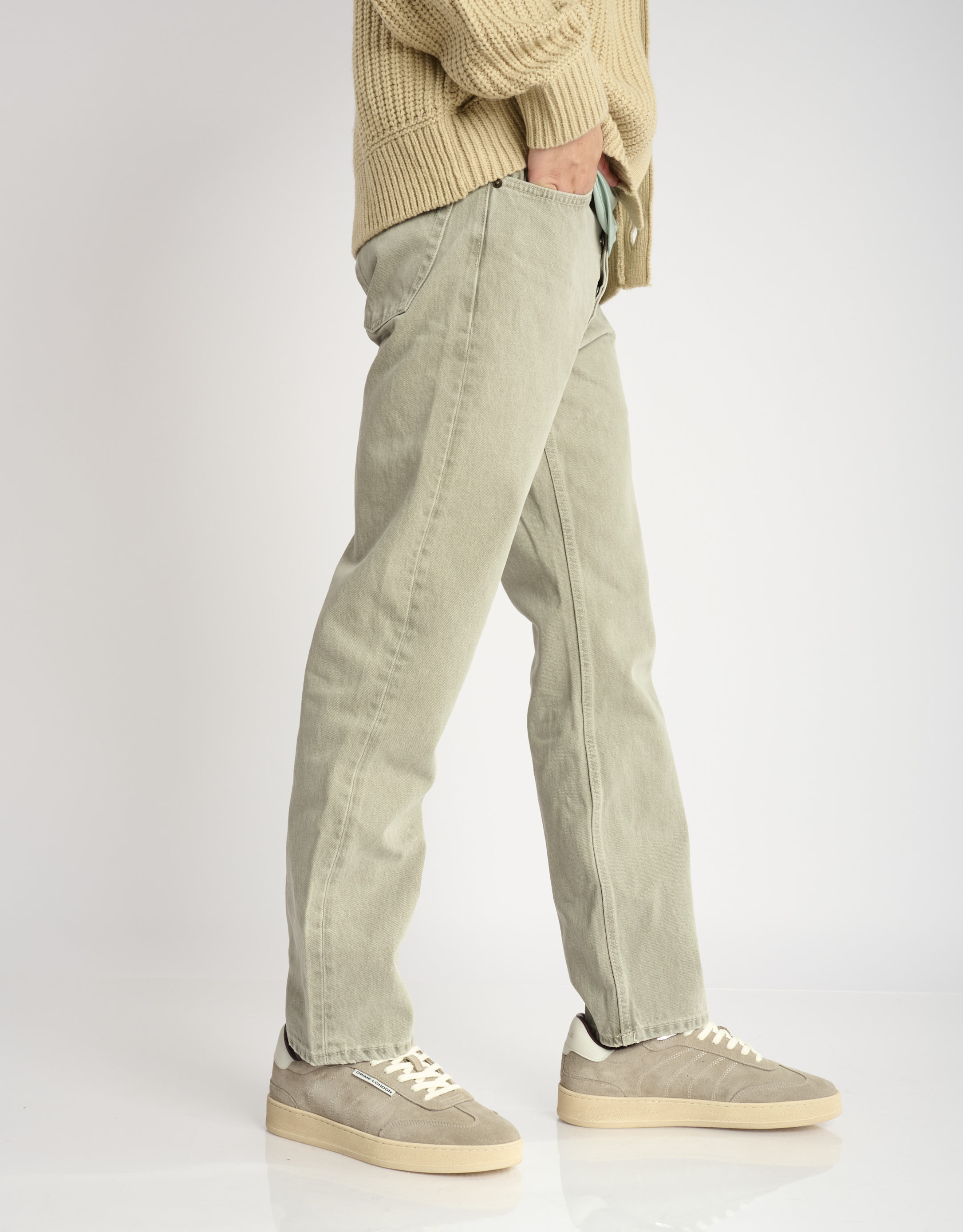 נעלי גברים - Crime London - סניקרס זמש OZZY - אפור חום3