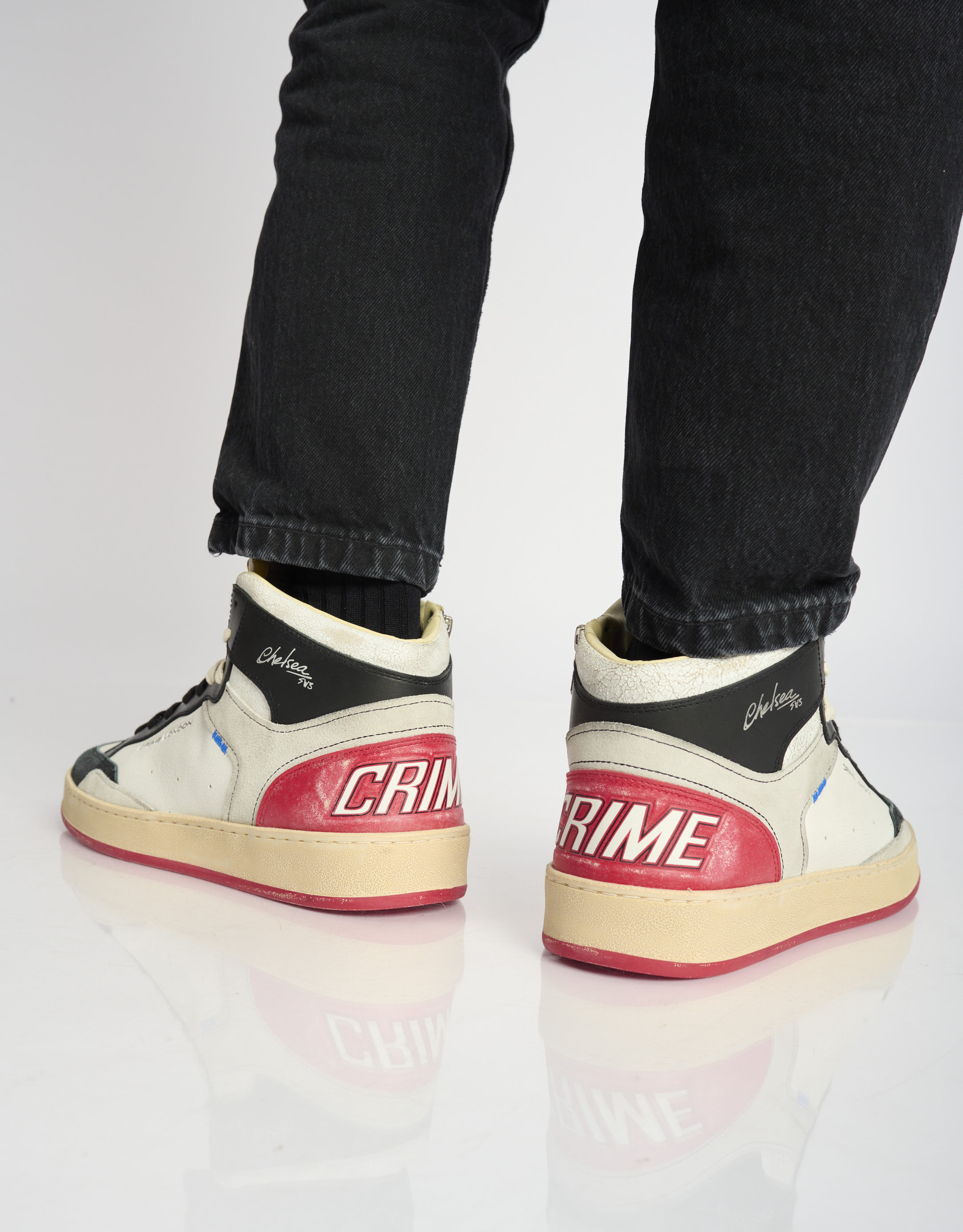 נעלי גברים - Crime London - סניקרס גבוהות LENNOX - לבן   שחור4