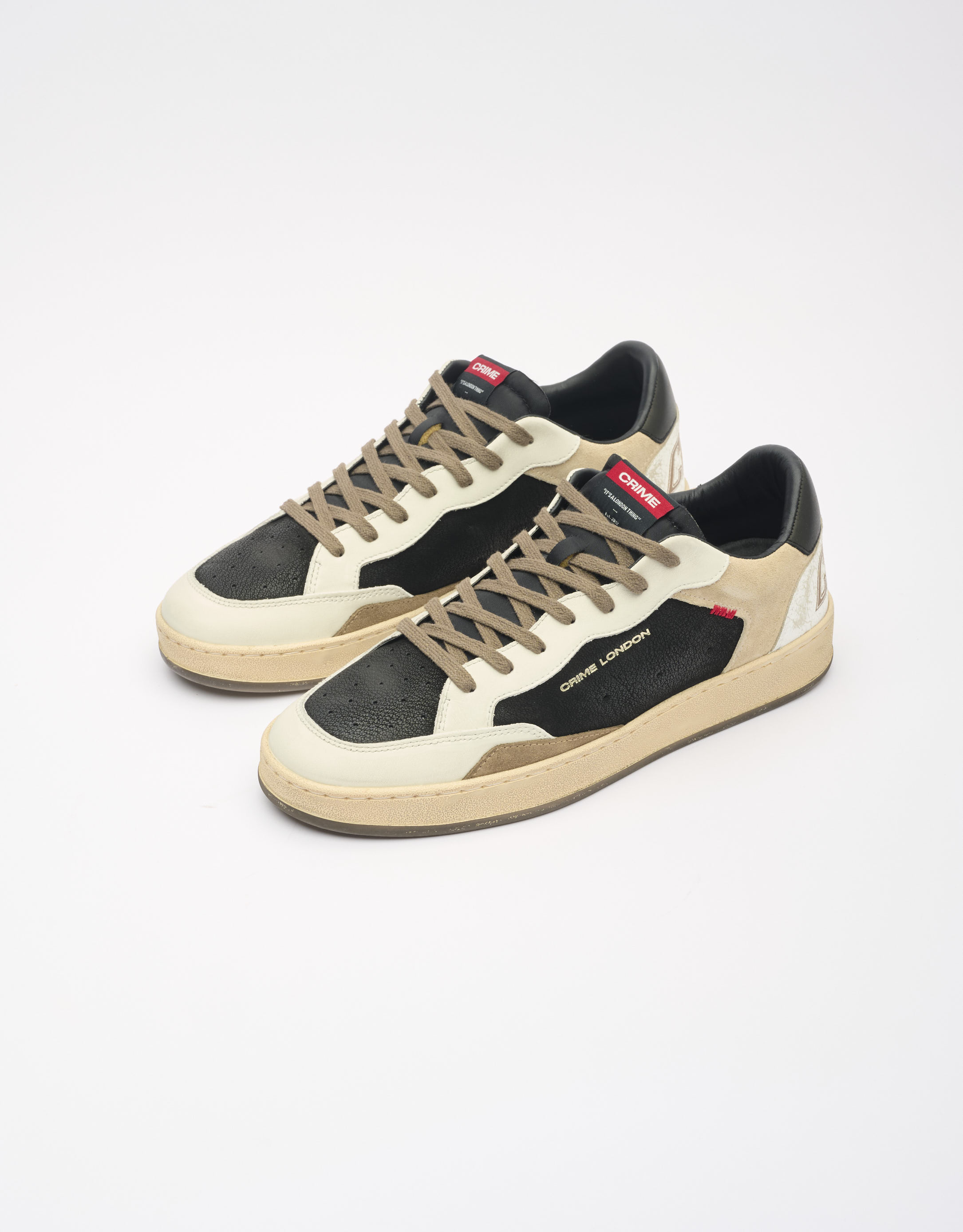 נעלי גברים - Crime London - סניקרס LENNOX - שחור לבן3