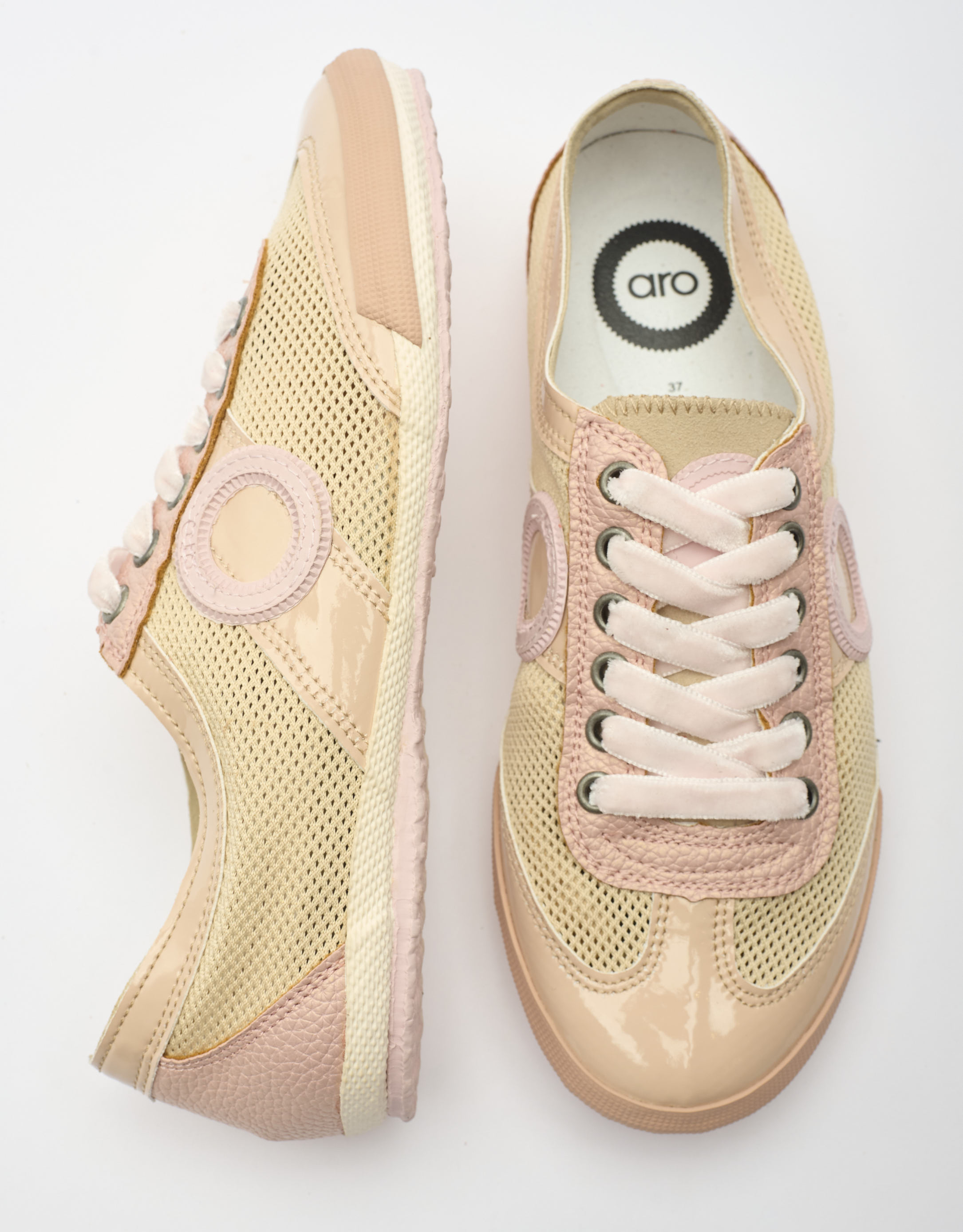 נעלי נשים - Aro - סניקרס לק  JOANETA - ורוד בהיר2